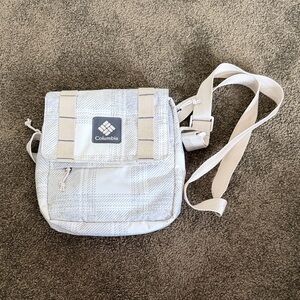 Columbia White Plaid Small Messenger Crossbody Bag